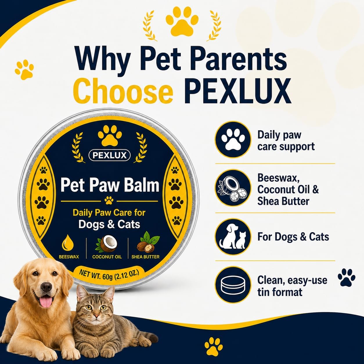 PEXLUX Pet Paw Balm - 2.12 oz