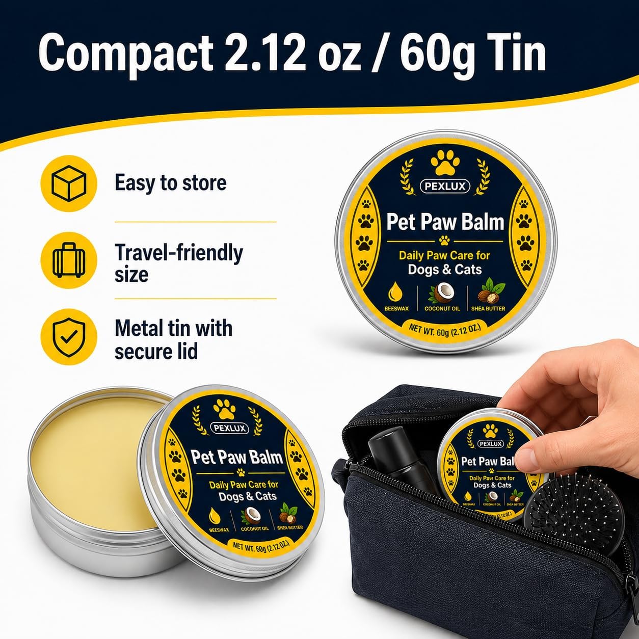 PEXLUX Pet Paw Balm - 2.12 oz
